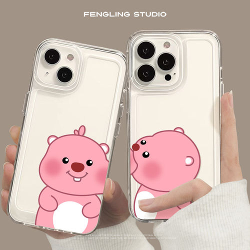 露比亲昵iPhone17promax苹果16小米15华为mate80新款pura70可爱红米K90适用opporeno15荣耀400透明情侣手机壳