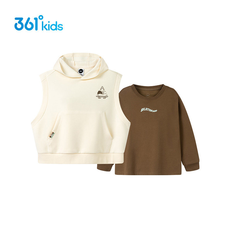 【商场同款】361童装男童上衣两件套卫衣马甲秋冬中小童休闲上衣