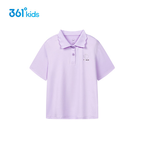 【商场同款】361童装女童短袖POLO衫夏季中大童休闲翻领短袖上衣