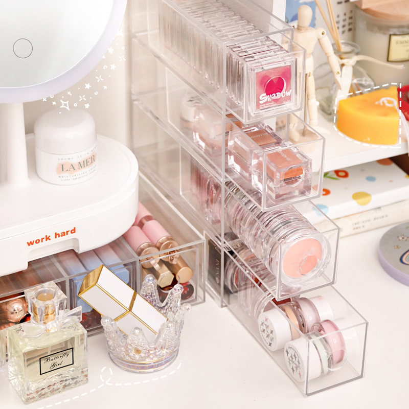 夹缝收纳口红盒抽屉可叠加防尘