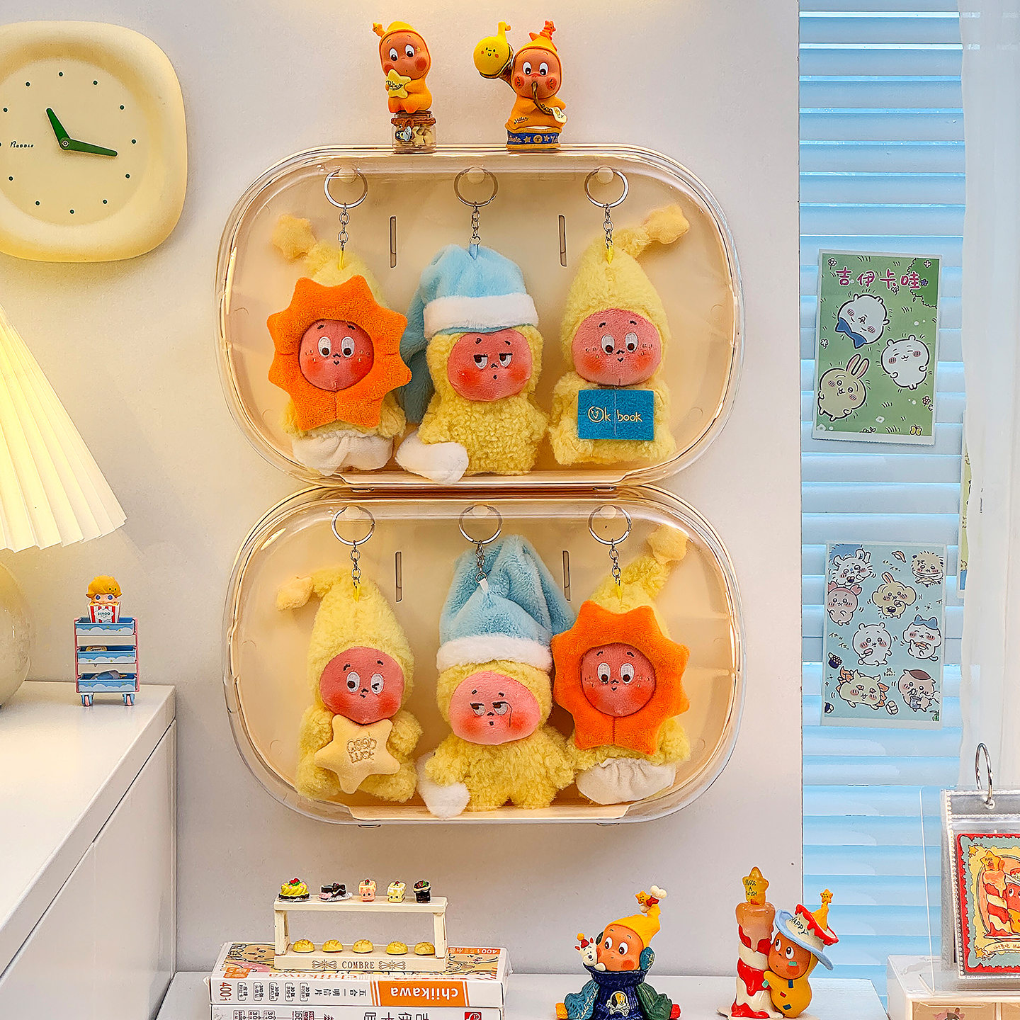 挂墙星星人展示盒搪胶娃娃收纳盒