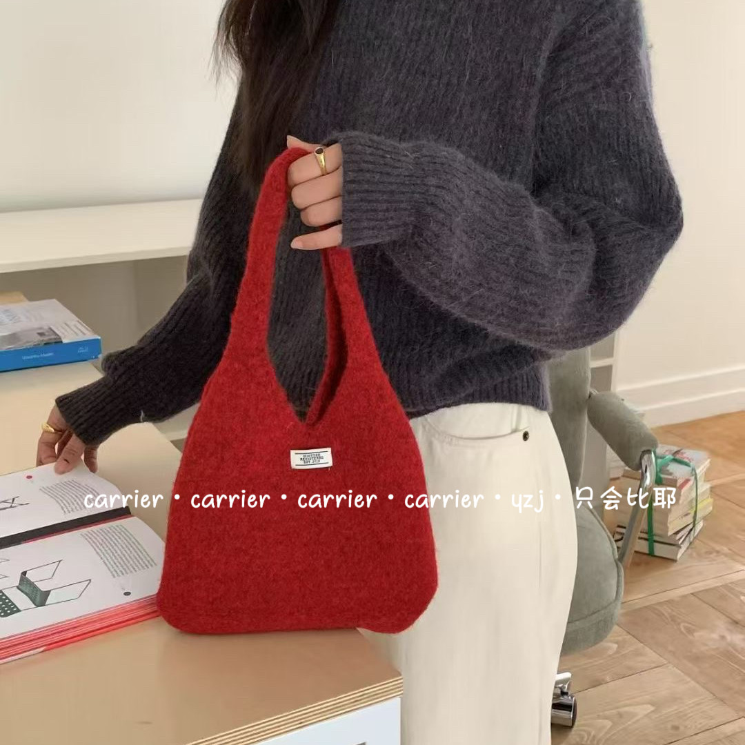 Carrier 韩系针织托特包纯手工手提包休闲百搭少女迷你针织包包女,服饰配件/皮带/帽子/围巾,DIY编织材料包,淘宝优惠券,粉丝福利购,淘宝优惠卷