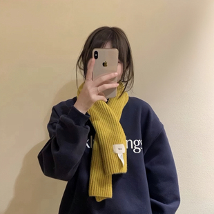 Carrier Egg韩国小众设计师围巾简约百搭竖条针织女亲肤情侣围脖