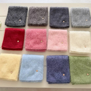 拉毛围巾～轻奢90%羊毛 保暖百搭围脖 10%羊绒材质柔软亲肤情侣款