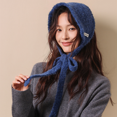 羊羔绒～韩系可爱系带围脖耳罩女保暖百搭显脸小护耳帽围巾氛围感