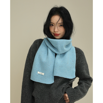 Carrier 韩国热麦100%绵羊毛彩点针织围巾情侣显白百搭保暖围脖潮