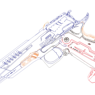BK竞技款2011模型玩具枪ipsc2011红蓝配色gaoda配色激光发射器
