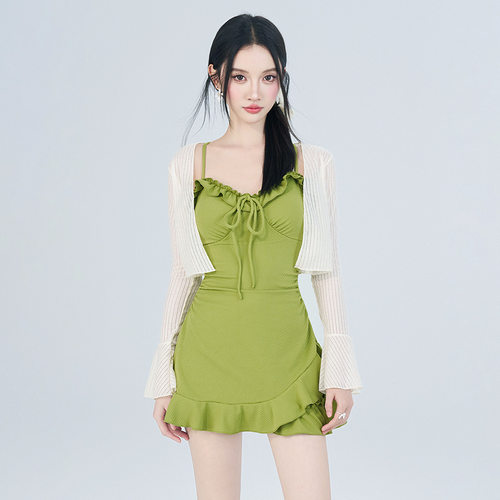 2025新款泳衣女连体裙式仙女范遮肚显瘦性感韩国ins风泡温泉泳装