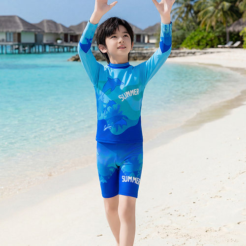 2026新款儿童泳衣男童大中小童分体游泳衣速干温泉泳装泳裤套装