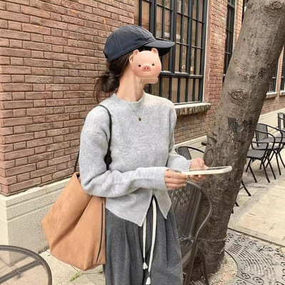 秋冬修身短款小个子长袖打底针织衫上衣可外穿加厚保暖毛衣女内搭