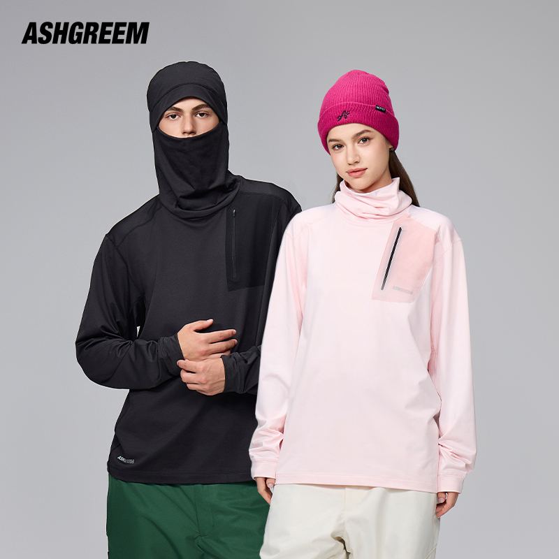 ASHGREEM滑雪速干衣排汗保暖登山打底衫专业滑雪服女男户外冬内搭