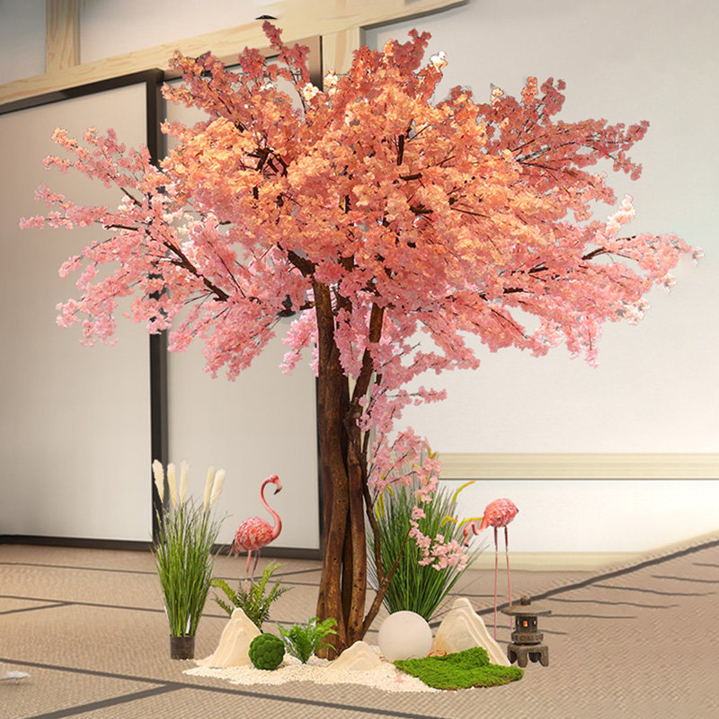 仿真樱花树室内装饰大型花树假桃花树假花婚庆酒店商场摆设许愿树