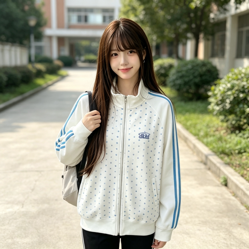 气质松弛感撞色条纹外套女生秋冬休闲韩版复古学院风通勤开衫上衣