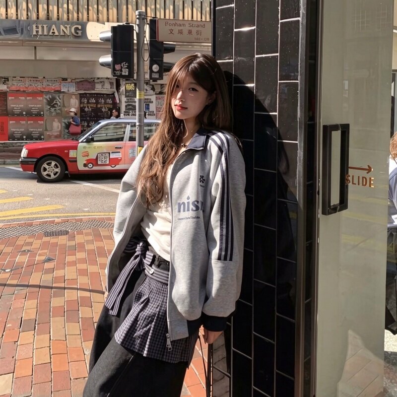 设计感小众日系外套女装春秋季显瘦百搭大码宽松校园休闲上衣卫衣