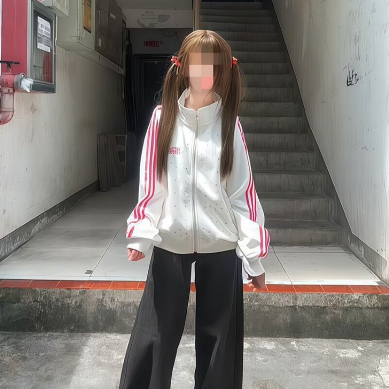 百搭卫衣外套女生春秋季满印大码校园风温柔时尚通勤休闲复古开衫
