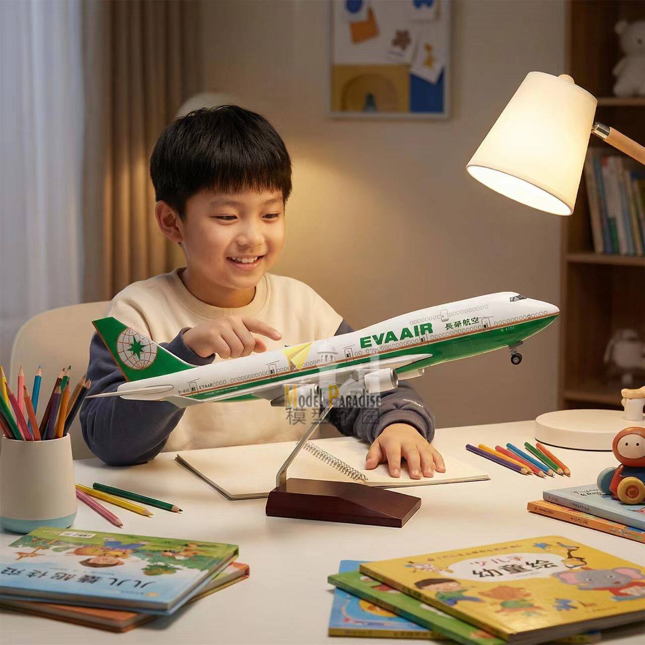 波音747台湾中华37cm仿真客机飞机模型客机玩具纪念礼品包邮长荣