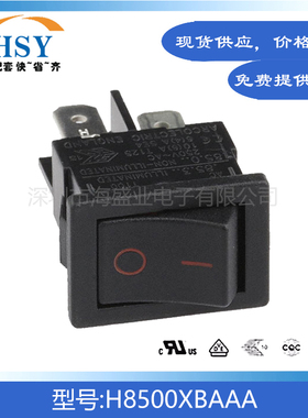 H8500XBAAA 4脚2档带红灯15x21/15A250V摇臂按钮翘板船型开关按键