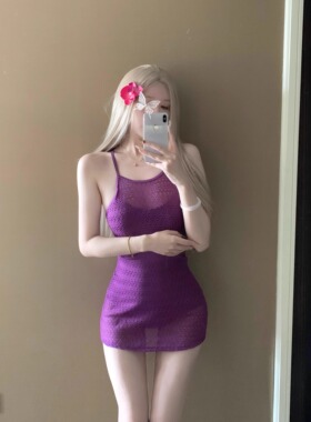 AYSTUDIO2026新款泳衣女连体高级感紫色镂空露背纯欲风泡温泉度假