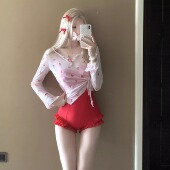 AYSTUDIO2026新款 泳衣长裙女性感红色纯欲显白小胸聚拢泡温泉度假