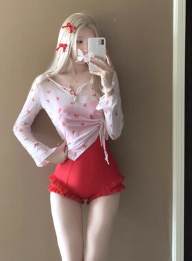 AYSTUDIO2026新款泳衣长裙女性感红色纯欲显白小胸聚拢泡温泉度假