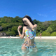 AYSTUDIO泳衣女2025新款 温泉辣妹纯欲抹胸露背绑带比基尼显瘦度假