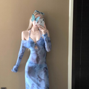 aystudio新款 纯欲风比基尼辣妹性感分体长裙海边度假温泉泳衣女