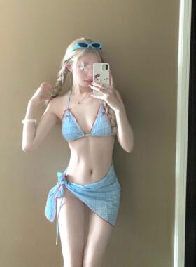 AYSTUDIO2026新款泳衣女性感纯欲风复古格子比基尼聚拢显瘦泡温泉