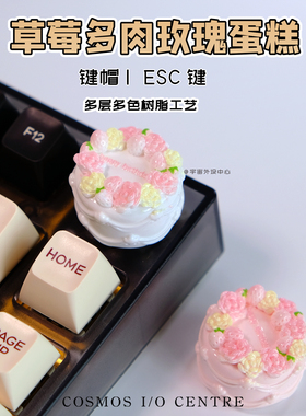草莓多肉玫瑰生日蛋糕个性外设手工仿真立体音响旋钮创意客制礼物