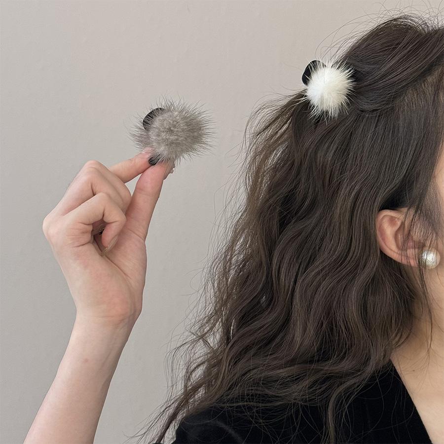 毛绒小抓夹水貂毛球软糯可爱爪夹