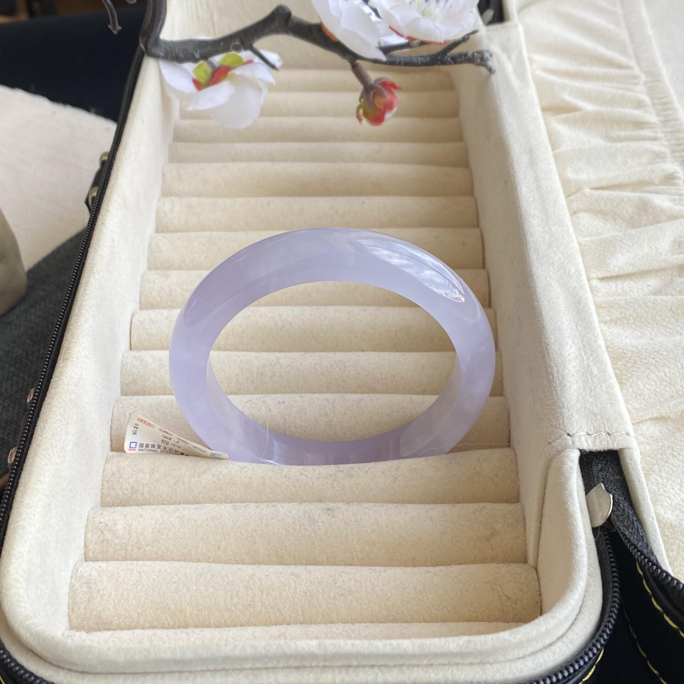 玉长情缅甸翡翠冰种紫罗兰真玉手镯子高冰透正品女款饰品玉石处理