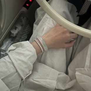 玉长情高端缅甸高冰种飘花翡翠白月光玉手镯子正品女款真玉石处理