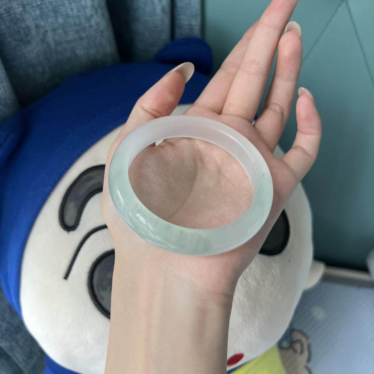 玉长情【碧玥凝华】缅甸翡翠女款冰种冰透女款浅绿飘花真玉石处理