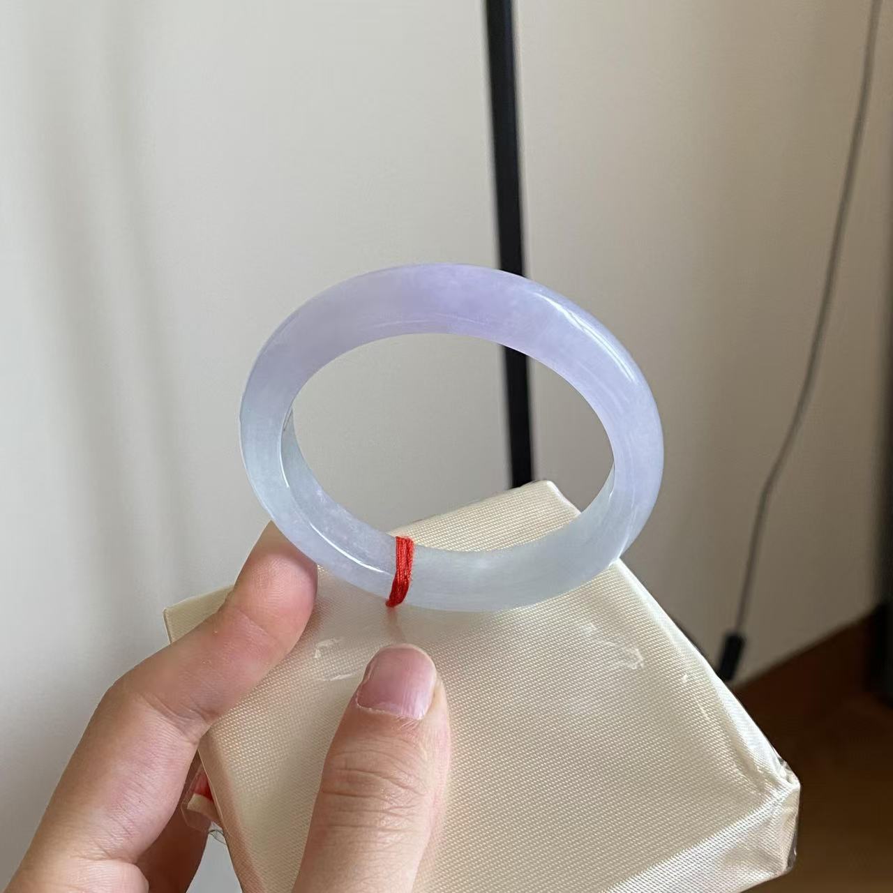 玉长情【紫雾凝香】高端缅甸翡翠高冰种紫罗兰飘花手镯真玉石处理