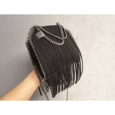 新款双面流苏链条包时尚高级感小众包斜挎手提包