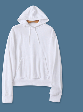 加绒卫衣  春秋新款外贸女装连帽领套头长袖袋鼠兜大码休闲32167