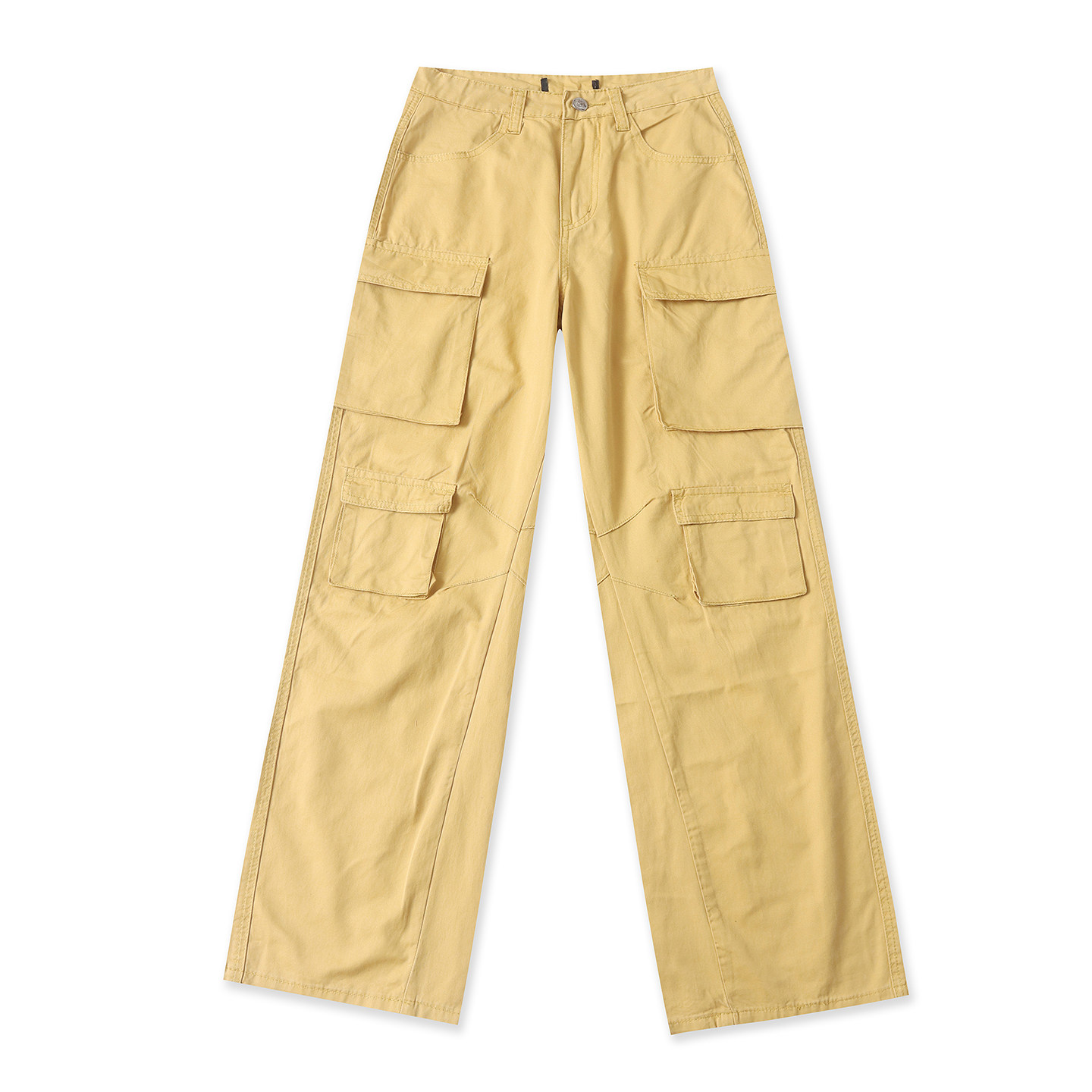 全棉工装阔腿裤  春秋新款女装高腰拉链纽扣多口袋休闲长裤32954,女装/女士精品,休闲裤,淘宝优惠券,粉丝福利购,淘宝优惠卷