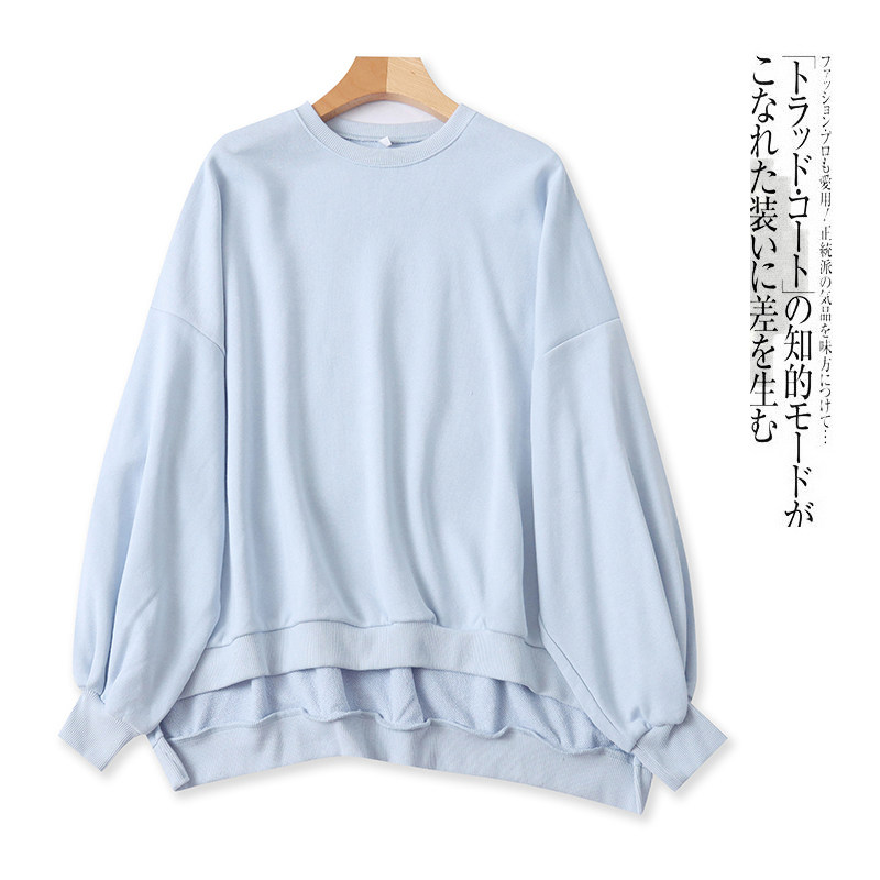 日单毛圈棉卫衣  秋季新款女装圆领套头长袖大版型休闲卫衣29983