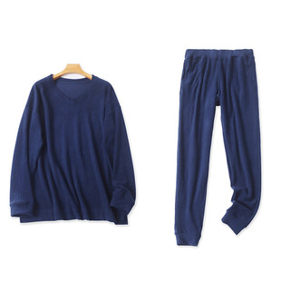 松紧腰长裤 摇粒绒家居服套装 V领长袖 大码 30168 春秋新外贸男女款