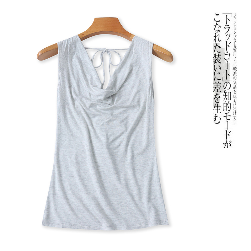 人棉背心  夏季新款外贸女装时尚性感兜领露背系带内搭外穿30418