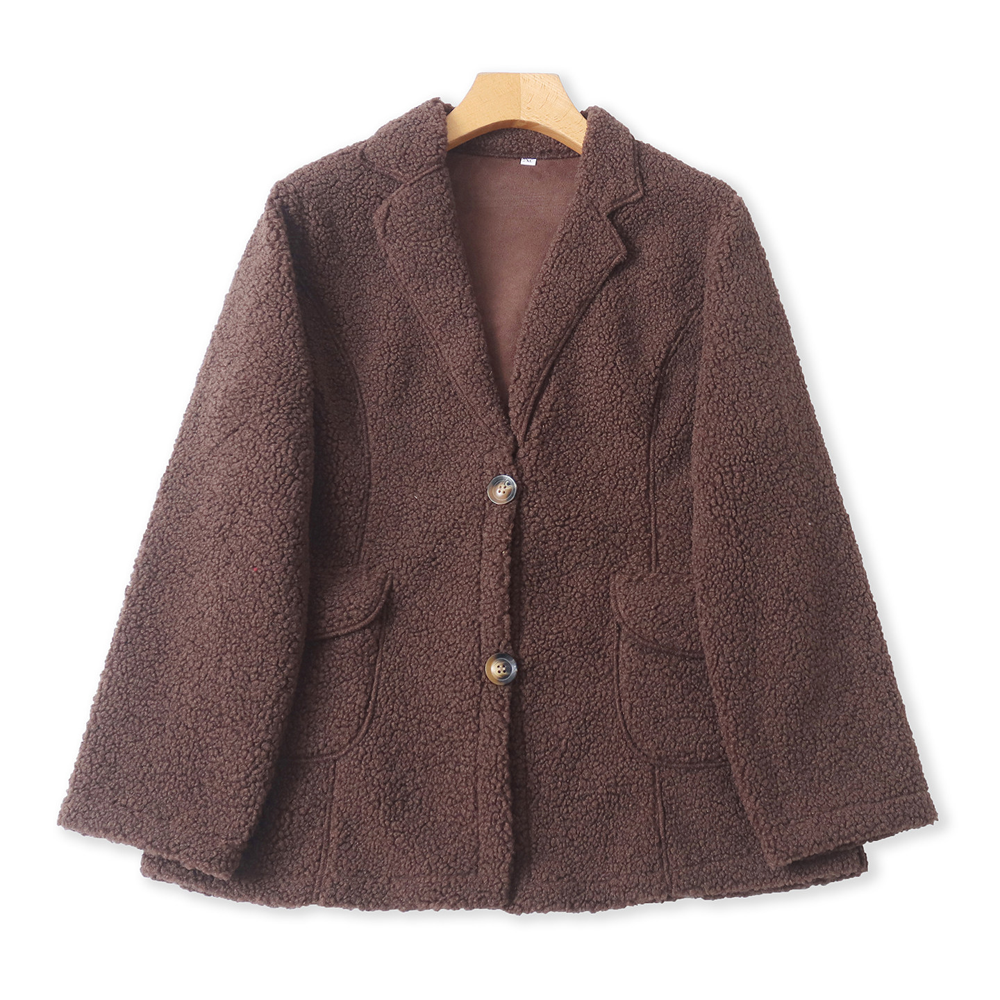 日单羊羔绒西装款外套 春秋新款女西装领长袖两粒扣休闲外套33451,女装/女士精品,短外套,淘宝优惠券,粉丝福利购,淘宝优惠卷