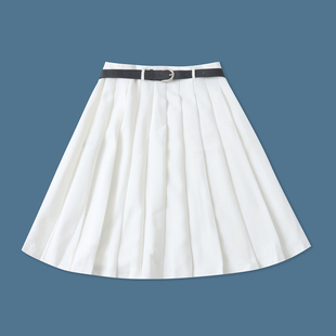 法式百褶半身裙  春秋新款女装时尚减龄自然腰侧拉链A字中裙33239