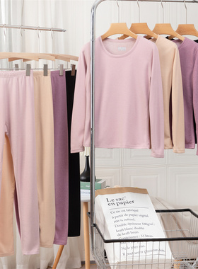 德绒蚕丝修身保暖内衣套装 女士秋冬发热打底秋衣秋裤 241016