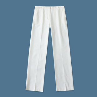 裤 自然腰拉链搭扣显瘦直筒裤 春秋新款 时尚 33519 外贸女装 阔腿西装