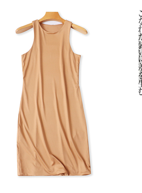 双层无袖连衣裙 夏季新款外贸女装圆领套头纯色弹力包臀短裙31508