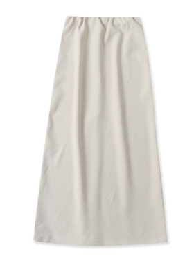 日单半身裙  春秋新款女装松紧高腰包臀开叉纯色弹力中长裙33439