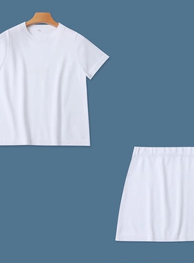 针织套装  圆领短袖针织T+包臀短裙 夏季新女装时尚减龄显瘦31357