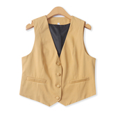 马甲 修身 春夏新款 时尚 V领单排扣内搭外穿背心33725 外贸女装 西装