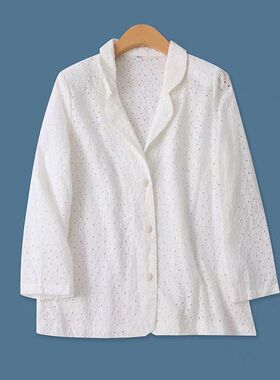 日单刺绣镂空小西装 秋季新款外贸女装西装领三粒扣长袖外套29892