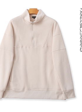 加绒卫衣 秋季新款外贸女装半开领拉链套头长袖口袋休闲卫衣32127