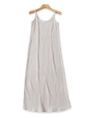 百褶吊带裙 夏季新外贸女装吊带可调套头纯色弹力包臀中长裙32541